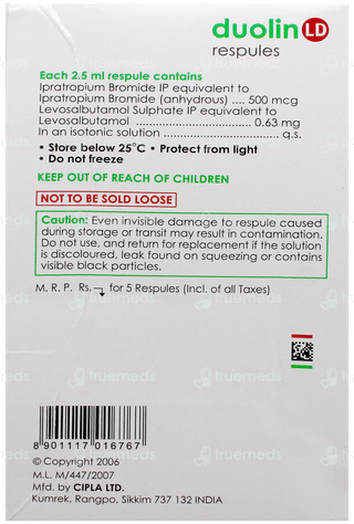 Duolin Ld  2.5ml Pack Of 5 Respules